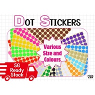 Dot Sticker Round Sticker Label Colourful Educational Stickers 8mm/10mm/13mm/16mm/25mm/32mm (SG READ