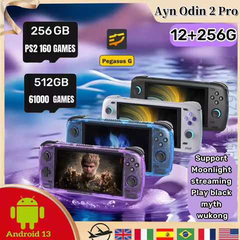 Ayn Odin 2 Pro Retro Handheld Game Console Video Player 6 Inch Touch Screen Android13 12G+256G wukon