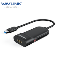 WAVLINK USB อะแดปเตอร์วิดีโอ HDMI สากลชิป Displaylink รองรับหน้าจอแสดงผลได้ถึง6ตัว2K60Hz หัวแปลงสัญญ