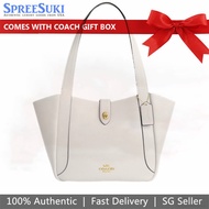Coach Women's Handbag In Gift Box Classic Laurel Large Shoulder Bag SV/White # CV5019