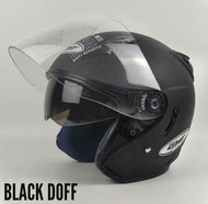 HELM HALF FACE DOUBLE VISOR GMT ARMY DOFF TERLARIS Termurah