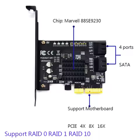 PCIE Raid Card 4 Ports 2 ports SATA 6G PCI Express Controller PCI-e 4x To SATA III 3.0 support PCI-E