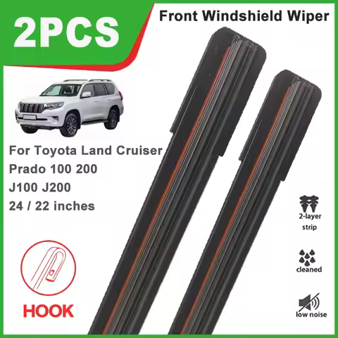 24"+22" Double Rubber Front Wiper Blades, Windscreen Windshield Parts For Toyota Land Cruiser Prado 