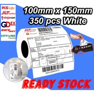 A6 ( 100*150mm 350pcs per roll ) White Thermal Sticker Thermal Paper Waybill Shipping Label Paper 热敏标签纸