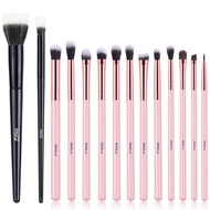 MSQ Stipple Blush Brushes, 2PCS Duo Fiber Stippling Brush and Eye Makeup Brushes 12pcs Eyeshadow Mak