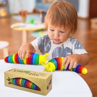 Squishy Toy Snail Caterpillar FINGER SLUG/Kids Toy FIDGET FINGER SLUG SQUISHY Snail RAINBOW 3D
