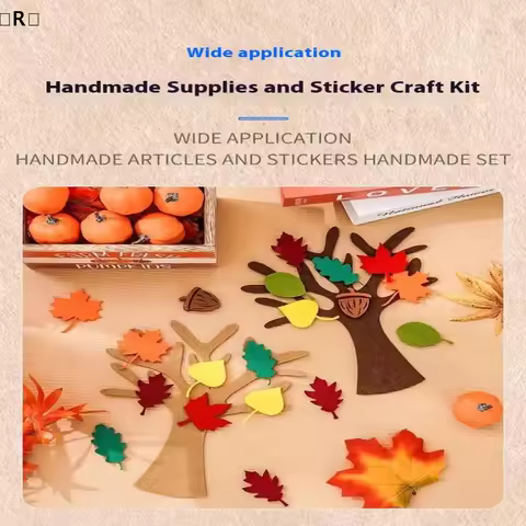 〔R〕96PCS DIY Felt Tree Crafts Kit For Autumn Thanksgiving Christmas Home Decoration Wall Hanging Par