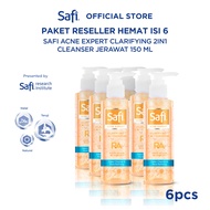 [Paket Hemat isi 6] Safi Acne Expert Clarifying 2in1 Cleanser Jerawat 150ml - Facial Wash - Face Was