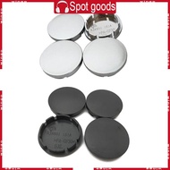 WIN 4 Pcs Set Black Silver 56mm Vehicle Decor ABS Caps Universal Car Wheel for Rim Center Hubcap Car
