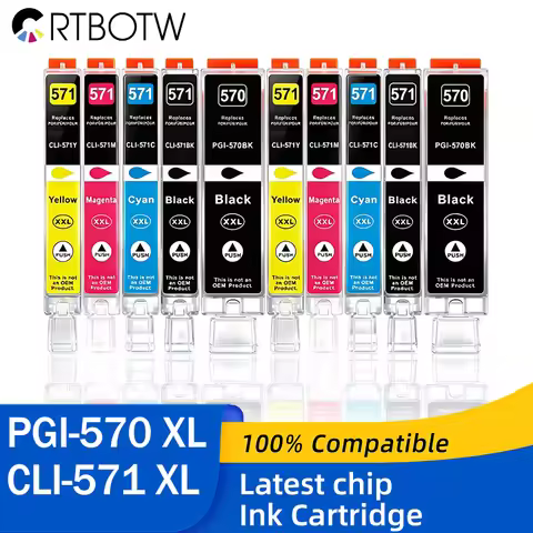 570XL 571XL Ink Cartridge For Canon 570 571 XL Compatible MG5751 MG5752 MG5753 MG 5750 5751 5752 575