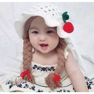 MATAHARI Baby Lace Beanie Hat Braided Hair Braided Baby Hair Wig Beanie Baby Cute Baby Beanie Braide