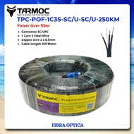 Tarmoc TPC-POF-1C3S-SC/U-SC/U-250 Black | Preconnectorized Drop Cable with POF 250 Meters