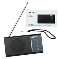SONY PORTABLE POCKET RADIO ICF P36 P 36 ICFP36 BLACK AM FM 2 AA BATTERIES MANY BROADCASTS STRONG SIG