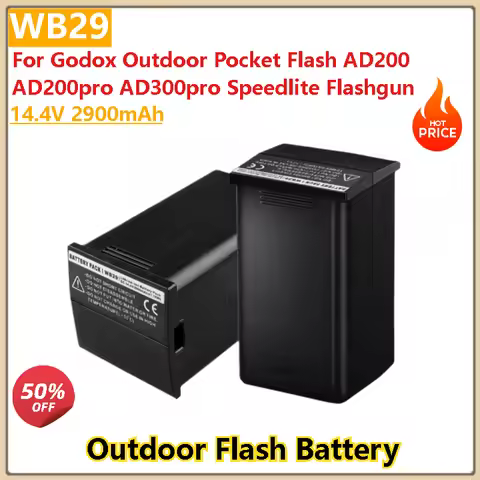 14.4V 2900mAh WB29 Battery for Godox Outdoor Pocket Flash AD200 AD200pro AD300pro WB300P Speedlite F