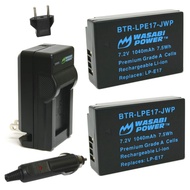Battery (2-Pack) and Charger for Canon LP-E17 and Canon EOS RP, EOS M6 Mark II, M6, M5, M3, EOS Rebe