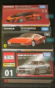 全新 TAKARA TOMICA PREMIUM 01 NISMO R34 GT-R-Z-tune 06 TESTAROSSA 14 McLaren Senna 合金車仔 (共3架)