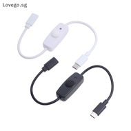 Lovego USB Type C With ON/OFF Switch Power Button 30CM Charging Extension Cable Universal Type-C Extension Cable SG