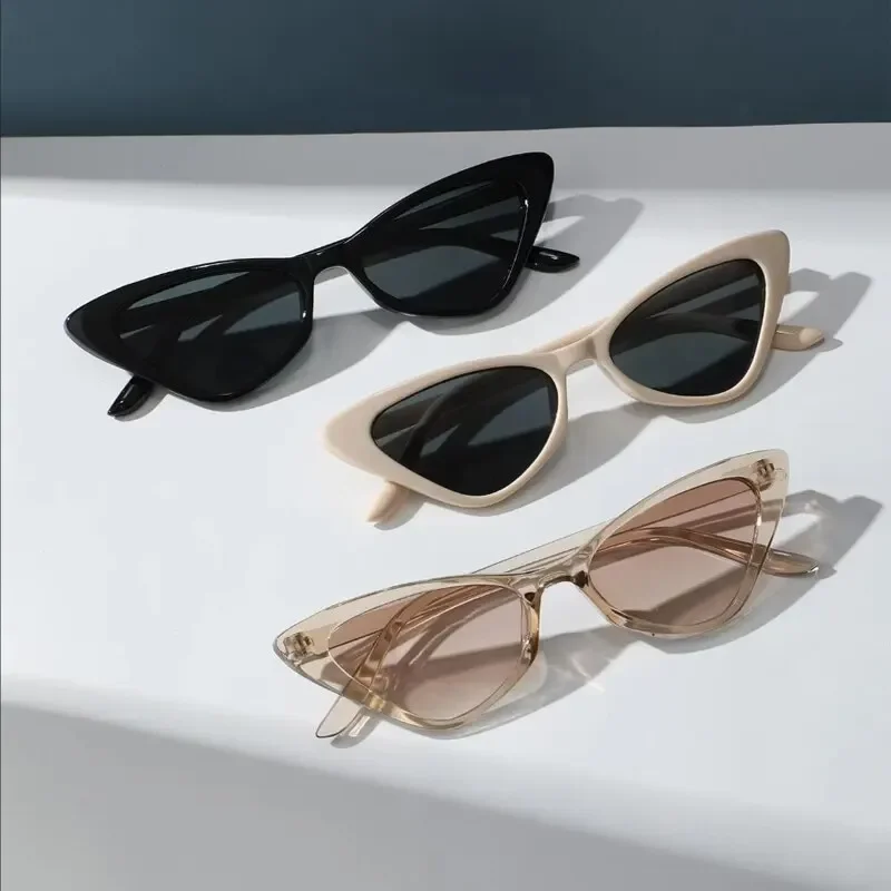 3 cặp mỗi bộ nhỏ Cat Eye Sunglasses phụ nữ dễ thương Skinny Cat Eye Eyewear retro cổ điển hẹp Cateye