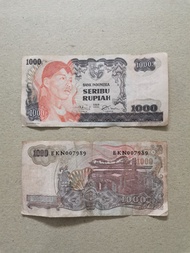 Uang Kuno 1000 Rupiah tahun 1968 Kondisi 1