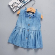 Sleeveless Denim Dress For Baby / Baby Jeans Dres
