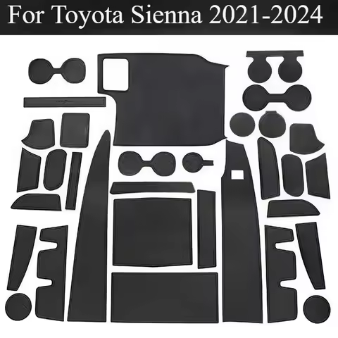 For Toyota Sienna 2021-2024 Leather Door Groove Mat Cushion Gate Storage Slot Coaster Dust-proof Sti