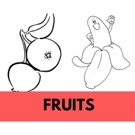 [PDF] 18 pages of Fruits printable PDF Colouring / Coloring Book