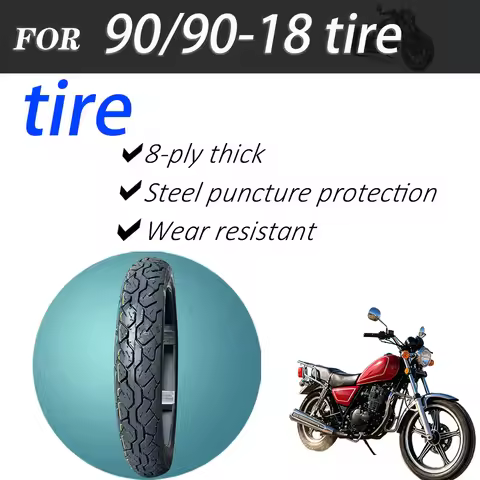 90/90-18 Motorcycle Tire 8 Ply Steel Wire Tubeless Tire Puncture Resistant Wearproof Outer Tyre