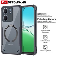 Oppo A5x A5i A5 4G 5G Shockproof Transparent Magnetic Ring Wireless Handphone Case