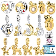 Charm Golden Dog Ornaments 925 Silver Cocker Spaniel Poodle Golden Retriever Hanging Penda