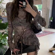 Mine Series Punk Style Clothing y2k Clothes Women's [Ruffled Design] Spring Autumn Yabi Culture yk1