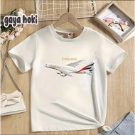 Children's T-shirt with Airbus Emirates A380 Image, Premium Unisex Cotton Material