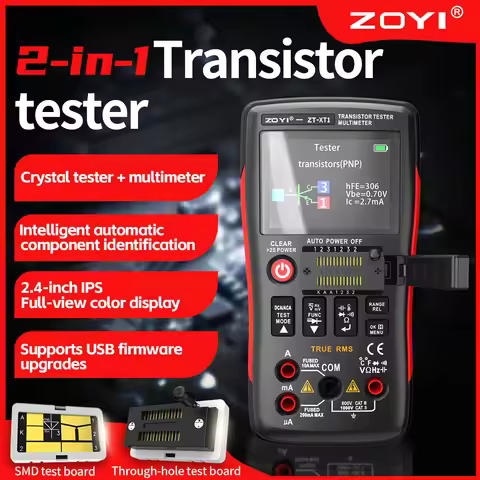 ZOYI ZT-XT1 2-in-1 High-Precision Digital Multimeter Transistor Tester Voltage Resistance Diode Cont