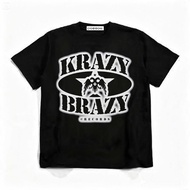 KRAZY BRAZY RECORDS Black T-Shirt Front Print Short Sleeve Unisex