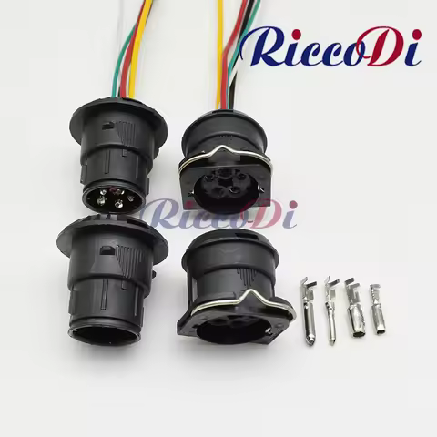 1 Set 5 Pin Automotive Waterproof Connector Headlight Wire Harness Plug 8D0971966 With Pins For J6 J
