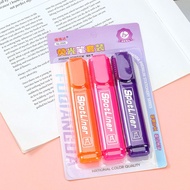 Marker Pen Highlighter Three Hanging Card No Color Selection Key Stationery Student Xingyun Online S