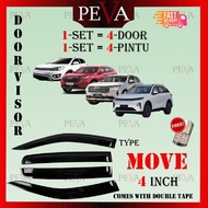 HAVAL Door Visor 4PCS Car Window Mugen Air Press 4-Tingkap Kereta HAVAL H1/M4 H6 MAX  (With Double A