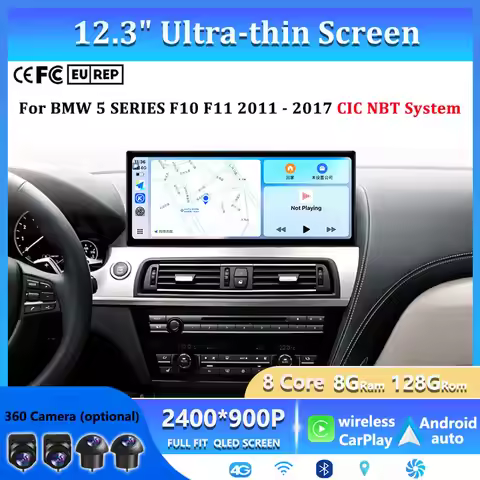 QLED 2400x900P Android 15 8-Core Car Radio 4G LTE CarPlay Android Auto DSP for BMW 5 Series F10 F11 