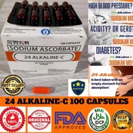 1 Box of 24 Alkaline-C (100 capsules) Sodium Ascorbate FDA Approved 100% Original and Authentic Em-Core DOTNET Sale Promo by Emcor Emcore Superbrands Halal Vitamin C Alkaline C