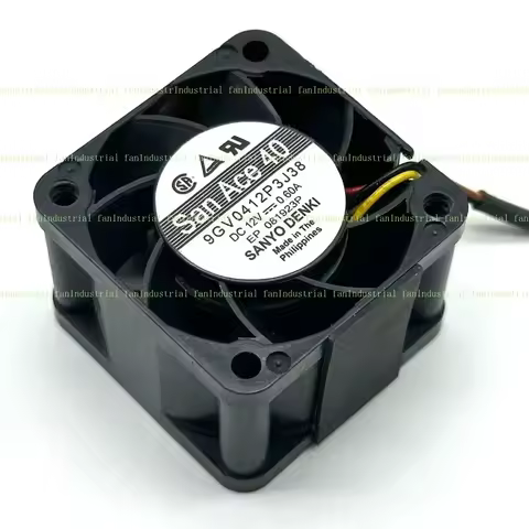 Sanyo Denki 9GV0412P3J38 12V 0.60A 40x40x28mm 4-Wire Server Cooling Fan