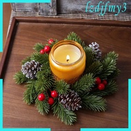 [Lzdjlmy3] Christmas Candle Ring 7.87inch Candle Wreath for Birthday Wall Parties