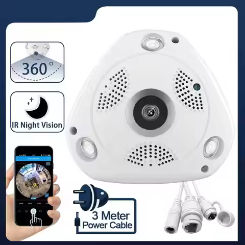 V380 360 Degree WiFi Camera IP Fish Eye Panoramic 1080P WIFI CCTV 3D VR Video Audio Remote Home Moni