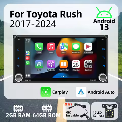 Head Unit Carplay Android Auto Android 7" Screen Stereo Car Multimedia 2Din Car Radio for Toyota Rus