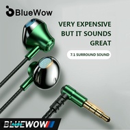 BlueWow A3 3.5mm Headphones Wired HiFi Sound In-Ear Earphone With Mic Earbuds Sport Headset Game For Smart Phones Xiaomi Huawei