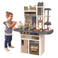 Play Kitchen - Kitchen Playset Pretend Food - Toy Accessories Set w/Real Sounds & Light, Play Sink, 