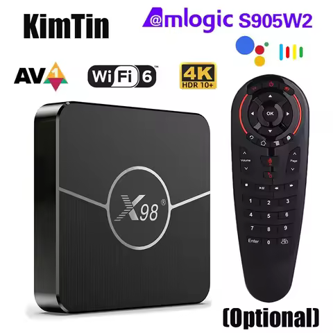 KimTin W2 ATV TV Box Android 11 Amlogic S905W2 Support 4K AV1 2.4&5G Wifi BT W/ Google Voice Remote 