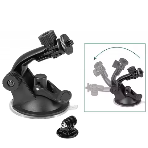 Glass Suction cup action camera sport Cam Tripod Mount for car record holder stand Bracket for gopro