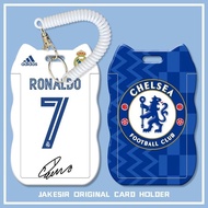 Football Chelsea C Luo Sliding Cover Card Holder Student Cat Ears Meal Card Bus Card Campus Card Wat