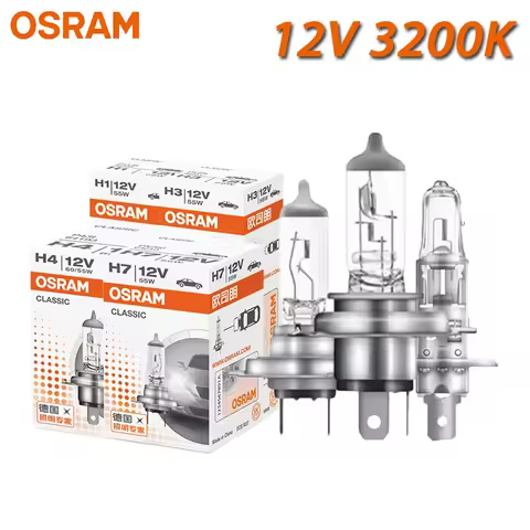OSRAM Car Halogen Light Original Quality 12V H1 H3 H4 H7 Light Standard Lamp 55W 65W 100W 3200K Head