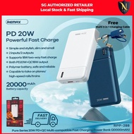 REMAX 20,000 POWER BANK FAST CHARGING | RPP-288 20000mAh 20W QC+PD(FREE 3IN1 CABLE)|RPP-287 10000mAh 20W QC+PD PowerBank