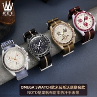 New Suitable For OMEGA SWATCH Omega Joint Swatch Planet Series NATO Nylon Canvas Watch Strap 20